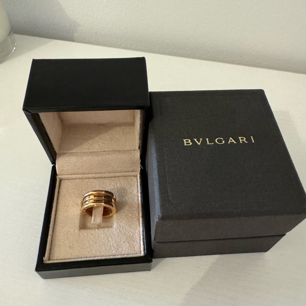 Authentic Bulgari 18K Rose Gold B.Zero1 Ring sz 47